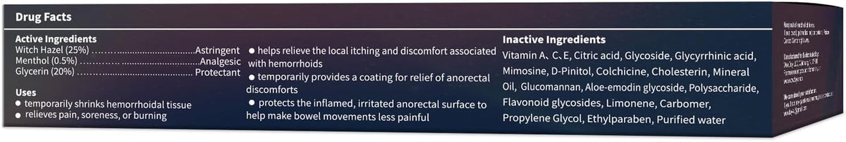 Hemorrhoid Cream with Witch Hazel Extra Strength Anal Fissure Cream 1.06oz