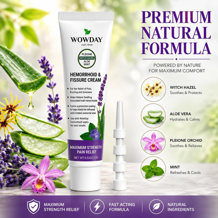 Hemorrhoid Cream with Witch Hazel Extra Strength Anal Fissure Cream 1.06oz