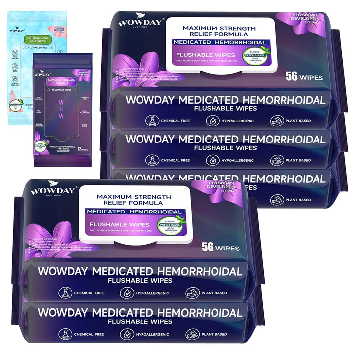 Maximum Strength Hemorrhoid Wipes Flushable Witch Hazel Wipes 304 Count
