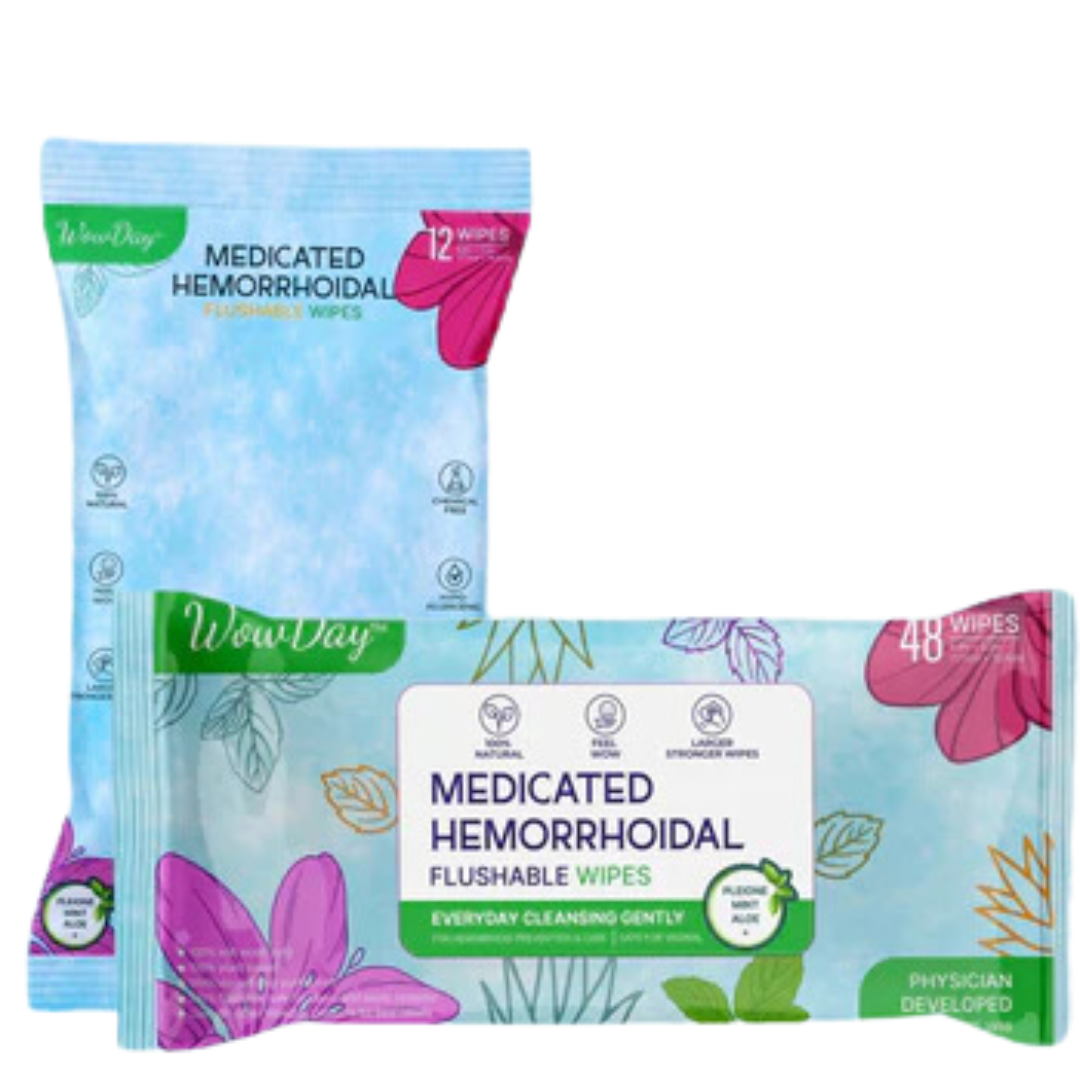 Five Medicated Wipes with 2 Travel Packs