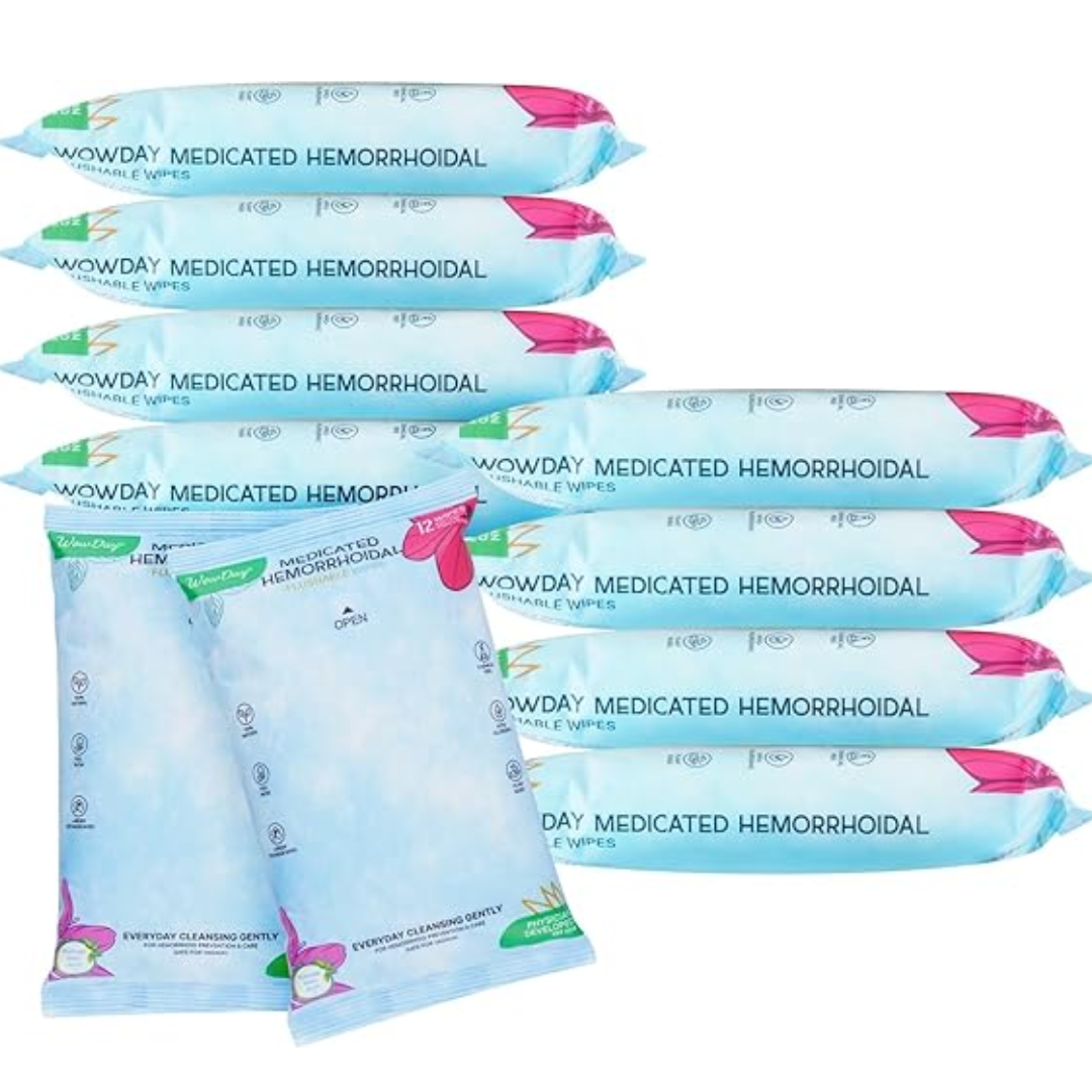 Ten Travel Packs of Medicated Wipes for Hemorrhoids