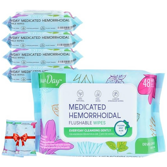 Five Medicated Wipes with 2 Travel Packs